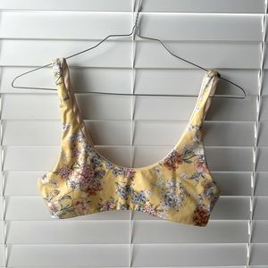 La hearts yellow flower bikini top